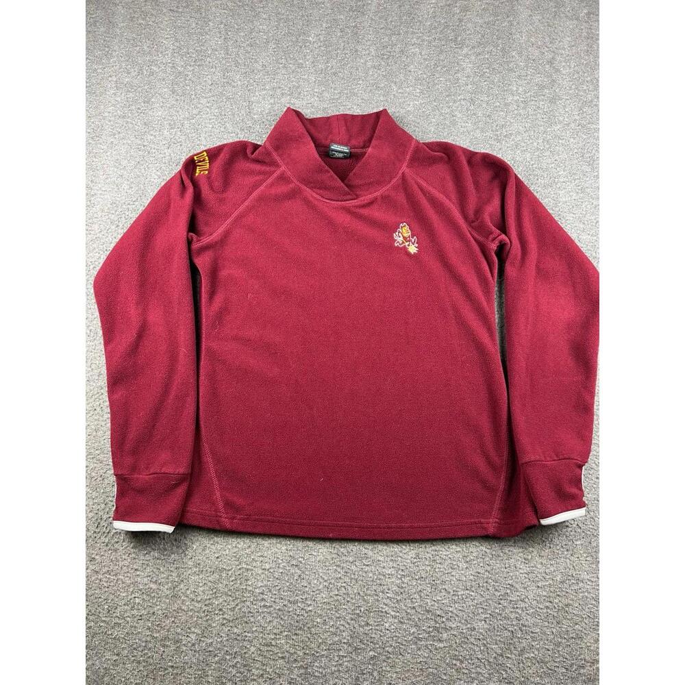 Pro Edge Mens Size Medium Burgundy Fleece Jacket
